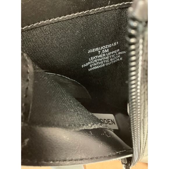 Steve Madden Women's 7.5M Black Leather Jozie Ankle Bootie Block Heels LM3-15 - Picture 7 of 10